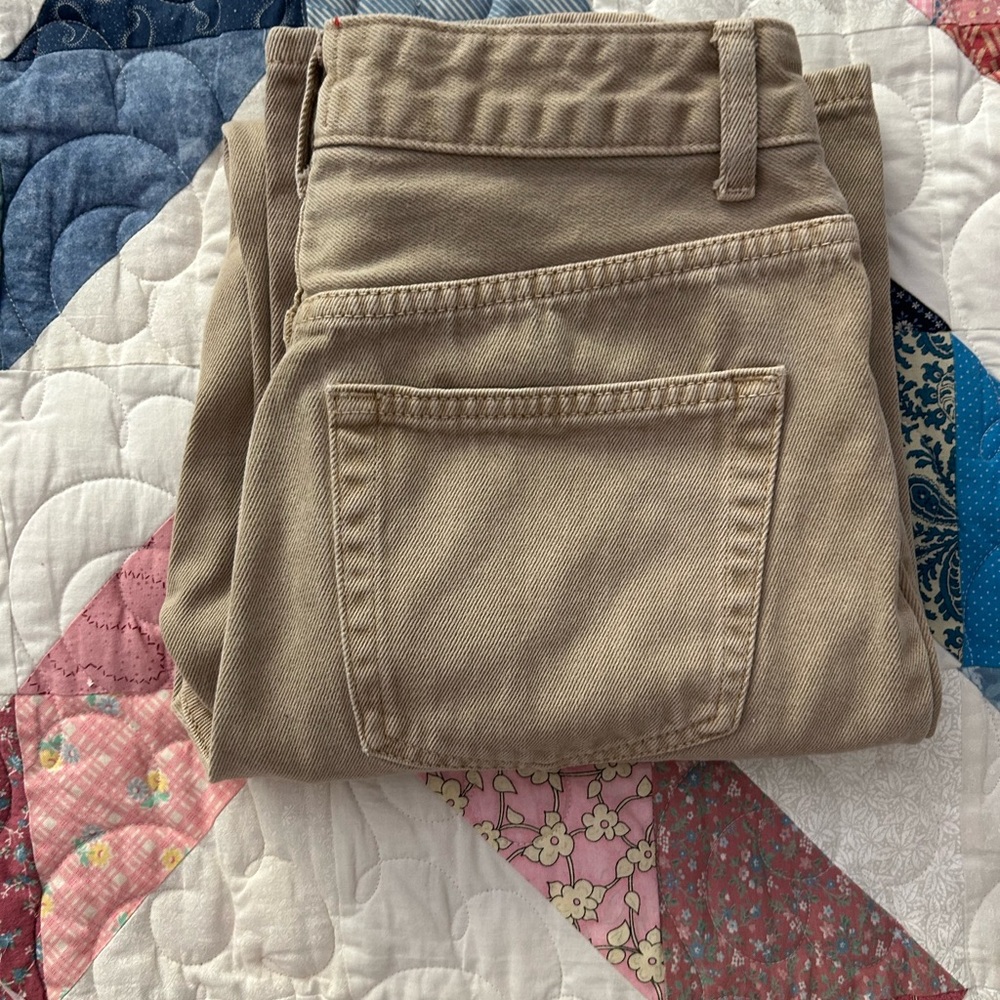 BDG Beige High-Rise Mom Jeans
